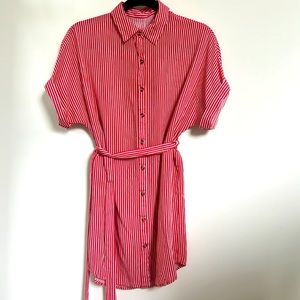 1950s pinstripe office dress